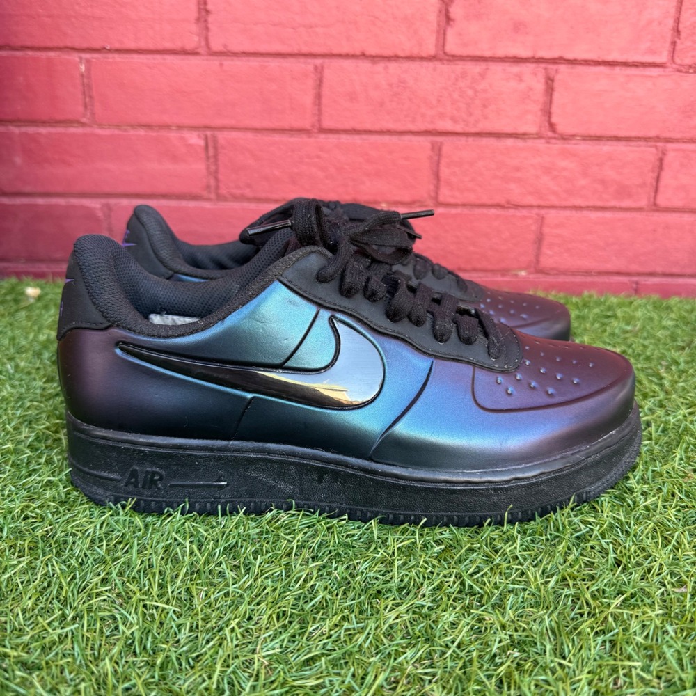 Nike Air Force 1 Low Iridescent Oil Slick Black Purple Sneakers Size US 7.5
